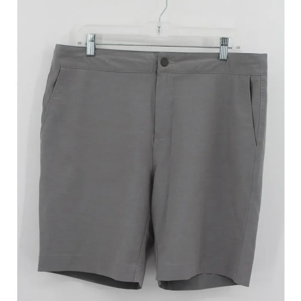 Faherty All Day Shorts Mens 35 Gray Flat Front Stretch Performance 9